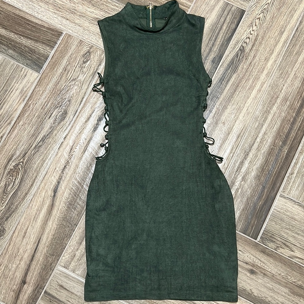 Windsor Olive green suede dress